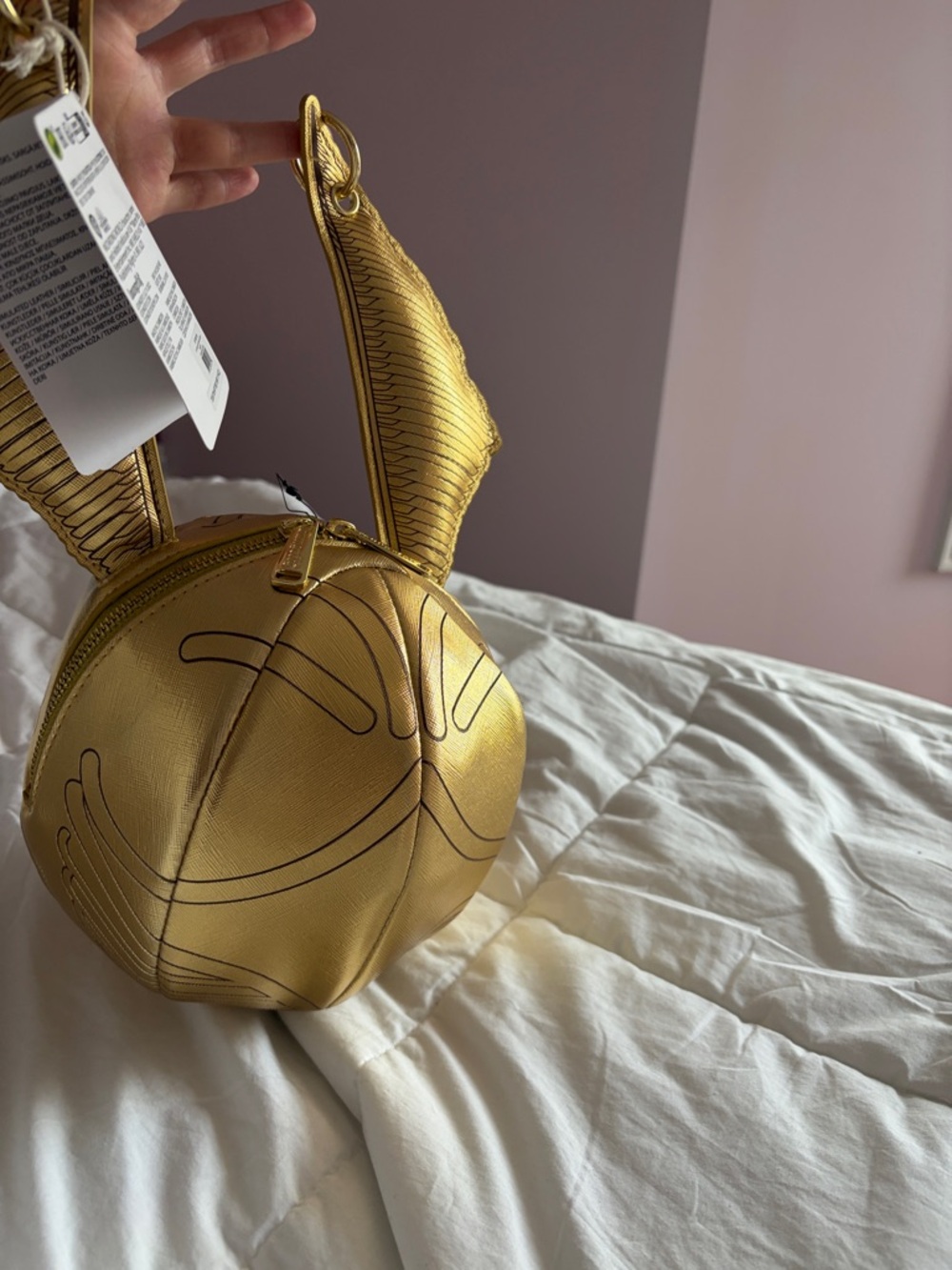 Loungefly Harry Potter Metallic Gold Golden Snitch Mini Bag - Picture 3 of 5